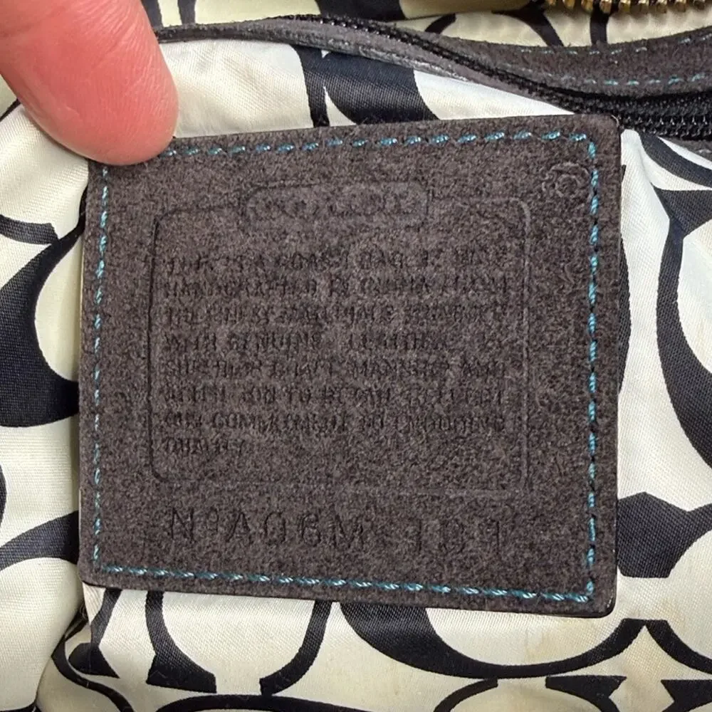 Coach Vintage Black Satin Double Handle Tote Bag